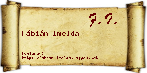 Fábián Imelda névjegykártya